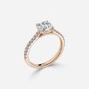 round diamond pave setting rose gold anniversary ring