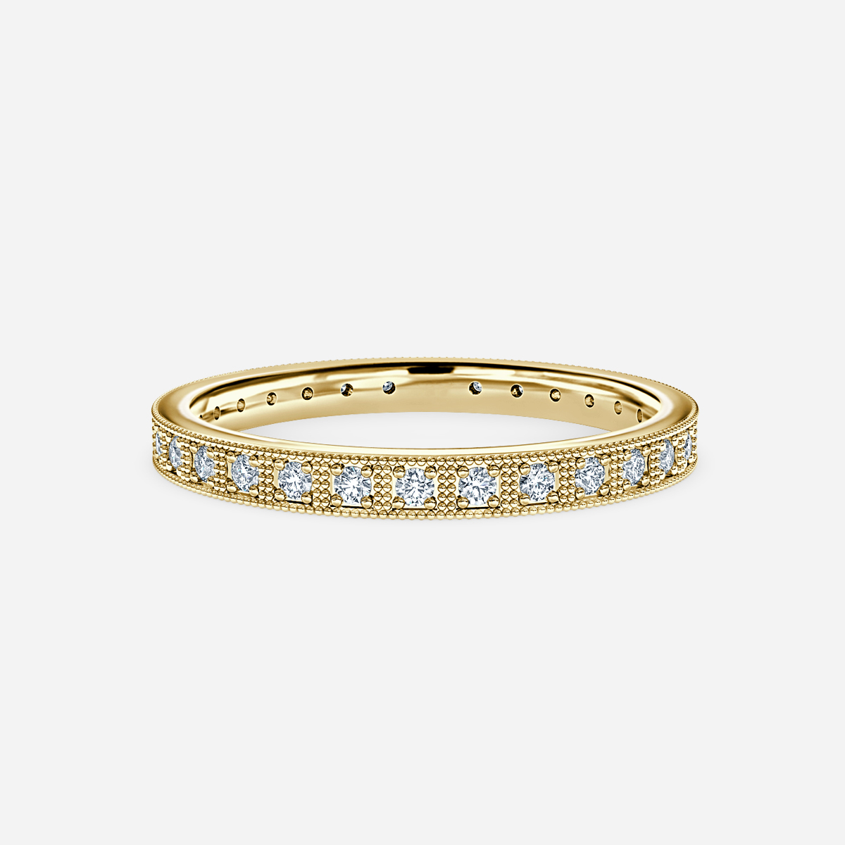 round diamond yellow gold wedding ring