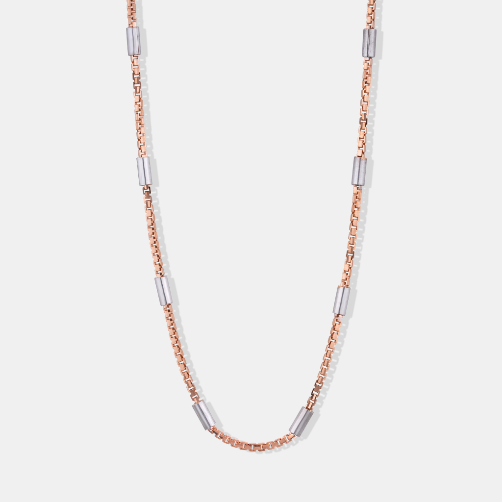 rose and white gold chain